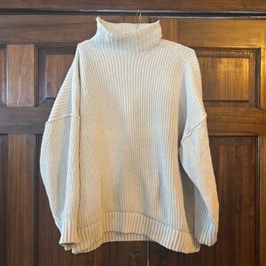 Aerie Oversized Oversized Cream Mock Neck Sweater